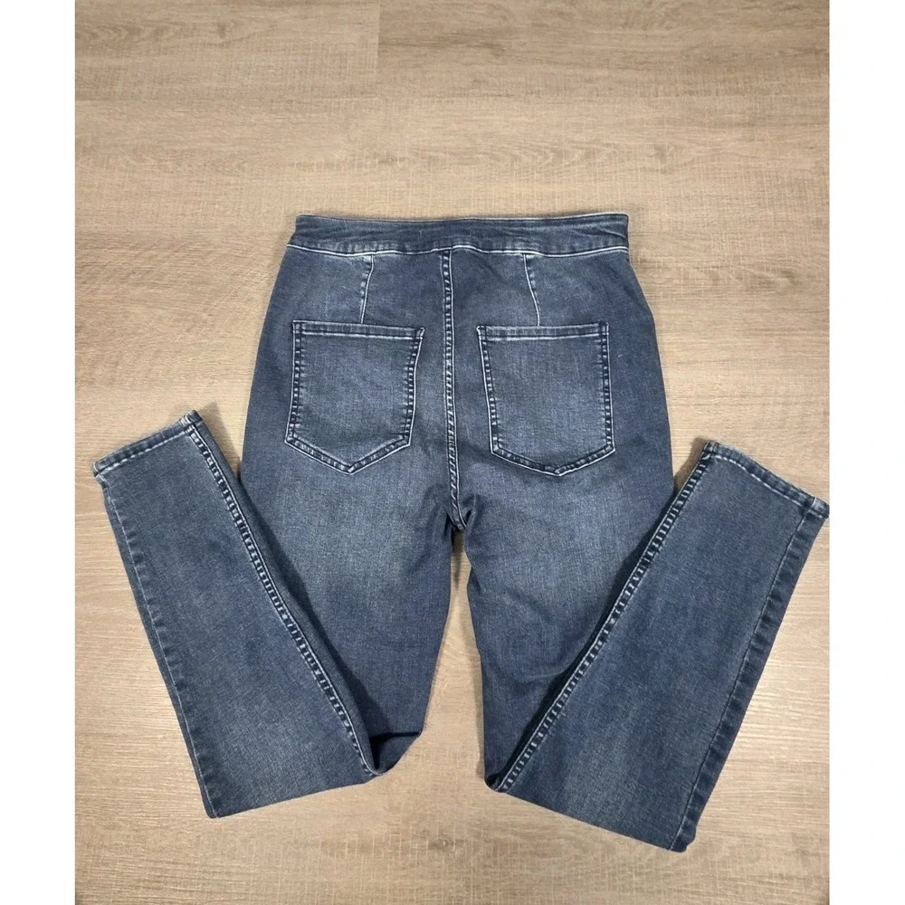 Free People Jeans Womens 30 Blue Denim‎ High Rise Tie Closure Stretch 30